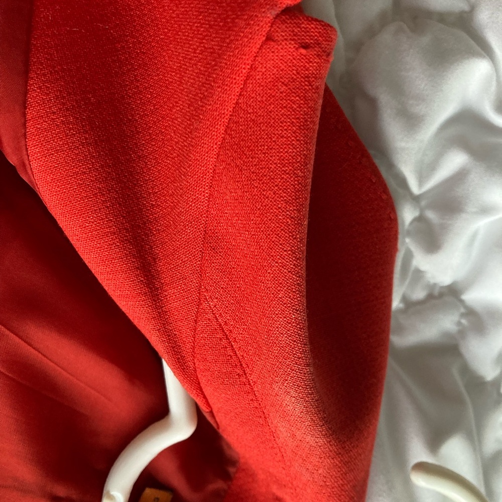 Tory Burch vintage Vibrant chic timeless bold Red Trench Coat - Picture 10 of 12
